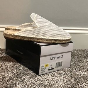 White mesh slip-on shoes